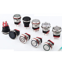 Interrupteur à bouton-poussoir métallique 22 mm, étanche IP67, 20A, courant élevé, LED lumineuse, à enclenchement momentané, avec connecteur personnalisable