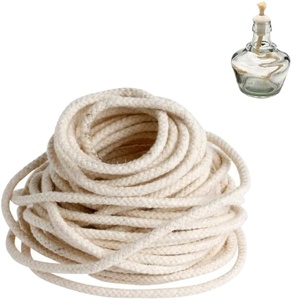 Mèche de remplacement ronde en coton écologique - Blanche - Diamètre 5 mm - Marque MaiHe pour torches Tiki, lampes à <span class=keywords><strong>huile</strong></span>, lampes Lampberger, lanternes à <span class=keywords><strong>huile</strong></span> Dietz - Product Image 1