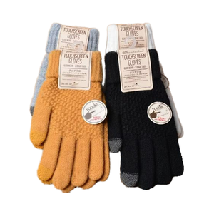 Gants magiques d'hiver pour écran tactile, pour femmes et hommes, mitaines chaudes en laine tricotée extensible, non doublées, en acrylique jacquard, pour écran tactile - Product Image 1