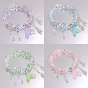 Fantasie Popcorn Glas Kristall Perlen Armband Tropfen Quaste Fischschwanz Charme Mädchen Frauen Studenten Freundschaft Armbänder Schmuck Geschenk - Product Image 2