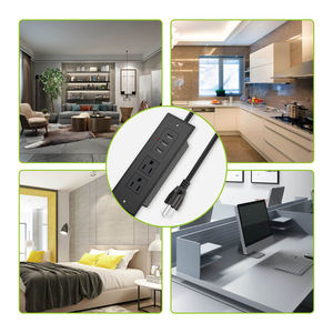 Tablero de extensión montado en enchufes de mesa de conferencias con puerto 2usb con enchufe de rango de 5 pies cable de alimentación de 3 clavijas - Product Image 2