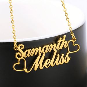 Customized Rose Gold Plated Simple <b>Name</b> Logo <b>Necklace</b> for Women Men 316L Stainless Steel With <b>Custom</b> Pendant Jewelry - Product Image 2