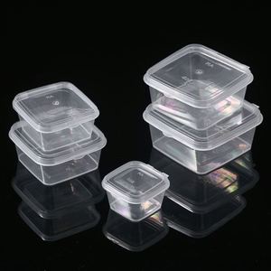 Gobelet carré transparent jetable en PP avec couvercle articulé, écologique et anti-fuite, idéal pour la restauration, les mariages, les fêtes et le stockage saisonnier - Product Image 3