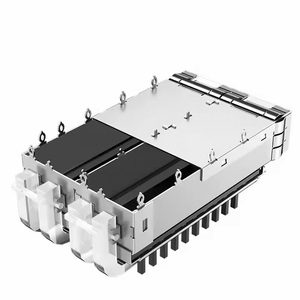 Te tương thích <span class=keywords><strong>1x2</strong></span> cổng ánh sáng Ống báo chí-fit <span class=keywords><strong>SFP</strong></span> + Cage với tản nhiệt ganged sợi quang thiết bị - Product Image 5
