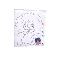 Neues Design Mini Diy Gemälde von Number Kit Afrikanische Frau mit Sonnenbrille 20 X25cm Gerahmte handgemachte Farbe nach Zahlen für Anfänger