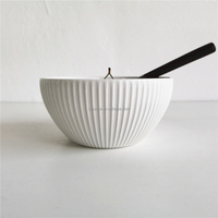 Bol à soupe en céramique blanche en relief de style européen élégant
