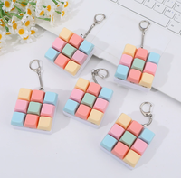 Bouton anti-stress créatif Macaron 9 touches, gadget fantaisie, porte-clés de décompression pour les doigts