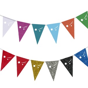 Guirnalda Triangular Multicolor con Borde de Encaje, Decoración Boho para Bodas y Fiestas en el Jardín - Product Image 5