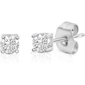 Boucles d'oreilles clous en diamant de laboratoire Kesari Diam, 0,25 ct, certifiées IGI, or 14 carats, taille ronde, sertissage à 4 griffes, fermoir poussoir, tendance pour femme - Product Image 1