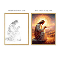 Lampe Cadre Photo Miraculeuse à Succès Vente, Vierge Marie Jésus Religion, Peinture Lumineuse LED 4D, Décoration Chambre Chrétienne, Cadeaux d'Anniversaire