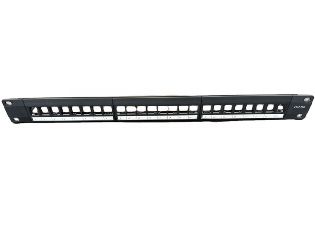 Factory Supply 19" 1U Metal RJ45 Cat6 Patch Panel 24 Ports UTP 1.5mm Thickness Network Cabling System