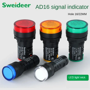 Sweideer <span class=keywords><strong>16mm</strong></span> 12V 24V 110V 220V 380V màu đỏ màu xanh lá cây màu vàng màu xanh <span class=keywords><strong>LED</strong></span> chỉ số ánh sáng tín hiệu ánh sáng cho các thiết bị cơ khí - Product Image 4