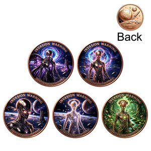 Moneda de cobre rojo al por mayor, personalizada, de 1 onza, 999 de cobre puro, con advertencia de invasión <span class=keywords><strong>alien</strong></span>ígena, moneda de desafío de ciencia ficción para colección - Product Image 1
