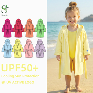 Accappatoio per Bambine con Tasche Coordinate, Abbigliamento da Spiaggia per Bambini, <span class=keywords><strong>Pigiama</strong></span> con <span class=keywords><strong>Cappuccio</strong></span>, Vestibilità Comoda - Product Image 1