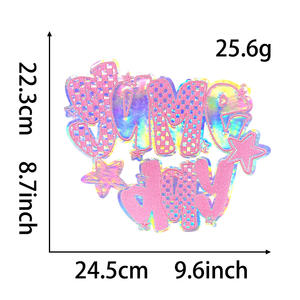 Gameday bordado grande 24cm parche 7 colores DIY en forma de letra PVC pasta de hierro <span class=keywords><strong>para</strong></span> ropa parches de cuero láser transfronterizos - Product Image 4