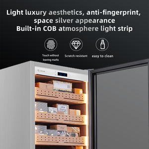 وصل حديثًا خزانة فاخرة من الفولاذ المقاوم للصدأ ضاغط ثلاجة سيجار مع خشب أرز إسبانيا - Product Image 4