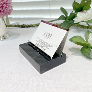 ฐานโลหะหินอ่อนธรรมชาติสีดำทำจากสแตนเลสโต๊ะหลังโต๊ะที่ใส่บัตรนิทรรศการธุรกิจ - Product Image 5