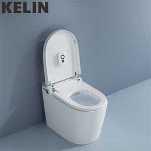 Toilette à bidet intelligente à éclairage épuré blanc intelligent Salle de bain économique <span class=keywords><strong>Cuvette</strong></span> de <span class=keywords><strong>WC</strong></span> montée au <span class=keywords><strong>sol</strong></span> Toilette à nettoyage intelligent des joints - Product Image 4