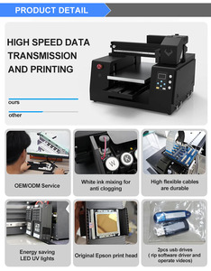 MT a colori XP600 UV a getto d'inchiostro Flatbed stampante per etichette con 2 testine di stampa ad alta risoluzione per cuoio <span class=keywords><strong>e</strong></span> materiali flessografici - Product Image 2