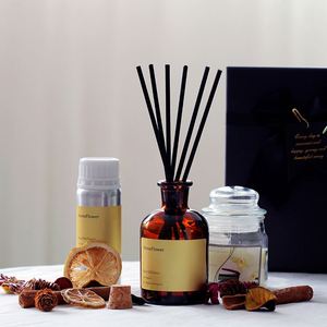 Colorful Luxury Reed <b>Diffuser</b> Candle Gift Box Set DIY Long Lasting Glass <b>Essential</b> <b>Oil</b> Fragrance - Product Image 1