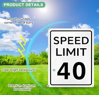 Panneau de signalisation en aluminium « Limite de vitesse 40 mph », signalisation routière réfléchissante de qualité ingénieur, panneau de rue résistant à la rouille, imperméable et résistant aux intempéries