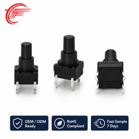 Vente directe usine TC-6619HT Interrupteur tactile SMD 6x6 étanche IP67 haute température 50mA 12V DC 100 Mégohms RoHS