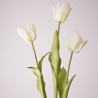 Bunga Tulip terbuka buatan, dekorasi Tahun Baru China Hari Valentine pernikahan rumah, lateks merah muda putih sentuhan asli berkualitas tinggi