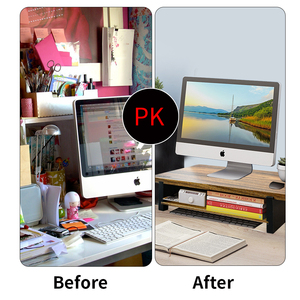 โต๊ะคอมพิวเตอร์เล่นเกมพับได้ทำจากไม้ในสำนักงานปรับได้ทั้งหมดในมุมเดียวเคสด้านบนพร้อมลิ้นชักชั้นวางหนังสือสำหรับสองคน - Product Image 5