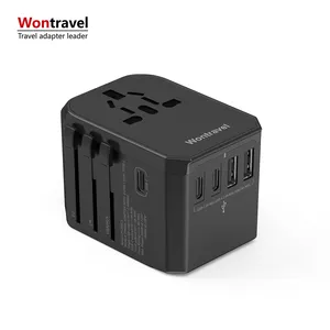 Wontravel 6A Quốc Tế Du Lịch Adapter tất cả trong một trên toàn thế giới Du lịch adapter từ cắm với U SB và loại C