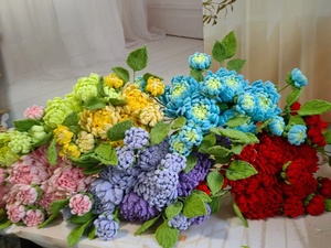 AMZ 2025 nuevo sueño esponjoso hecho a mano ganchillo reina Protea Dahlia flor Imperial decoración del hogar planta juguetes de animales de peluche 100% - Product Image 3