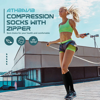 Chaussettes de compression à fermeture éclair, chaussettes de compression à bout fermé, 20-30 mmHg, chaussettes de compression mi-hautes pour l'œdème, les varices