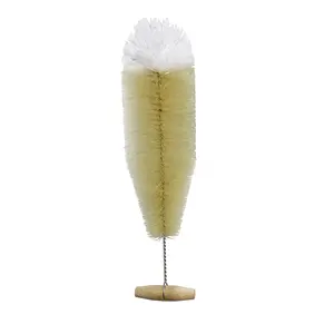 Horsehair Brush Eco Friendly Wool Horsehair Soda Glass Bottle Cleaning Brush With Cotton Tip