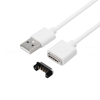 Cable de Carga y Datos Magnético USB A HYTEPRO M511 con 4 Pines Pogo, Cable Redondo de TPE PVC de 3A 5 a 24V para Dispositivos Médicos, IoT y Electrónica de Consumo