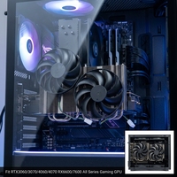 Refroidisseur de processeur et de carte graphique intégré à double ventilateur et caloduc, haute efficacité, faible bruit, pour PC de jeu et équipement industriel
