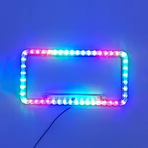 LED karanlıkta kızdırma plaka çerçevesi özel renkli abd standart plaka tutucu plaka çerçevesi arabalar için