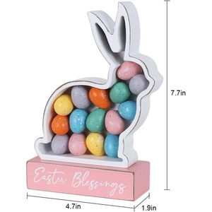 Huevos de Conejo de Madera Hechos a Mano con Impresión Personalizada, Decoración de Pascua, Letrero de Bendiciones para Interiores Estilo Rústico, Modelo 001 de Arunachal Pradesh - Product Image 2