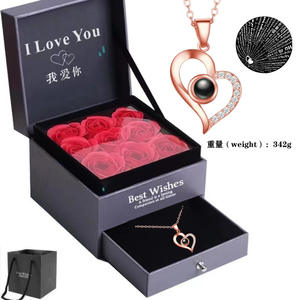 สร้อยคอรูปหัวใจสีแดงพร้อมกล่องของขวัญ-วันครบรอบวันวาเลนไทน์ของขวัญวันแม่สำหรับแม่และ<span class=keywords><strong>ภรรยา</strong></span> - Product Image 4