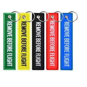 <strong>Custom</strong> Aircraft Aviation Label <strong>Key</strong> Chain Woven Remove Before You Fly Embroidered <strong>Key</strong> Ring Fashion UV Printed Keychain for <strong>Keys</strong> - Product Image 2