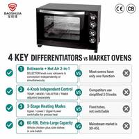 Four à convection électrique 60L avec rôtissoire, four de cuisson multifonctionnel de comptoir, CE CB, OEM CBU SKD CKD, MOQ 496
