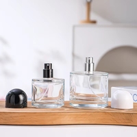 Vente en gros d'échantillons gratuits de flacons de parfum en verre ronds de luxe de 30 ml, 50 ml et 100 ml avec boîte
