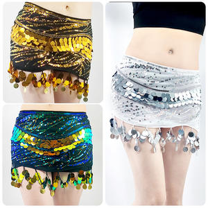 Profesyonel dansçılar için sıcak satış klasik parlak pullu işlemeli oryantal dans kalça kemeri - Product Image 1