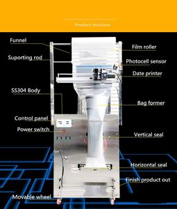 Machines d'emballage multifonctionnelles pour sucre, sel, poudre, liquides, sachets de thé, sachets de masala, noix, aliments, pommes de terre, 500g, 1kg - Product Image 4