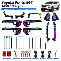 Kit d'éclairage d'ambiance Fortuner 2015-2023, 23 LED, éclairage d'ambiance LED Symphony, bouton de commande, application, éclairage d'ambiance intérieur de voiture