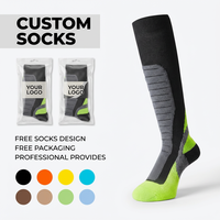 Chaussettes de ski et de snowboard respirantes en tricot, chaussettes de sport personnalisées montant jusqu'au mollet, chaussettes athlétiques longues de haute performance