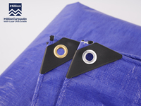 Bâche robuste en PEHD de 9 et 12 pieds, couleur bleue, imperméable, pour camion et tente, style uni