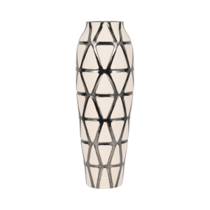 Vaso Geometrico Alto in Ceramica Moderna per Decorazione di Soggiorno, Camera da Letto, Ufficio e Tavolo - Product Image 1