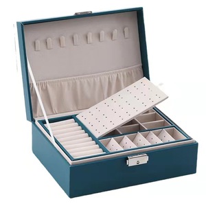 New Double-Layer <strong>Lockable</strong> Square Wooden Rectangle <strong>Jewelry</strong> <strong>Box</strong> Earring Storage Hand <strong>Jewelry</strong> <strong>Box</strong> Gift <strong>Box</strong> Wholesale - Product Image 2