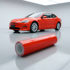 Film de protection de carrosserie de voiture en TPU anti-rayures auto-adhésif rouge, film vinyle changeant de couleur - Product Image 1