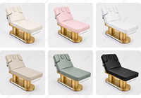Table de massage chauffante de luxe réglable en hauteur avec 4 moteurs, lit de massage professionnel inclinable pour spa médical et mobilier de salon