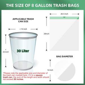 Bolsa de basura CFC, bolsa de basura con cordón fuerte sin perfume para cubo de basura de 30 litros, para cocina, baño, dormitorio, Oficina - Product Image 2